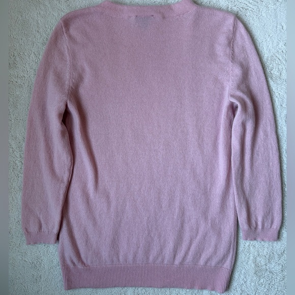 Talbots Cashmere Pink Crew Neck Sweater Women Size Medium Petite - Picture 2 of 7